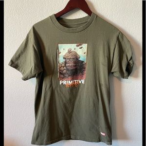Primitive x marvel the thing shirt green
